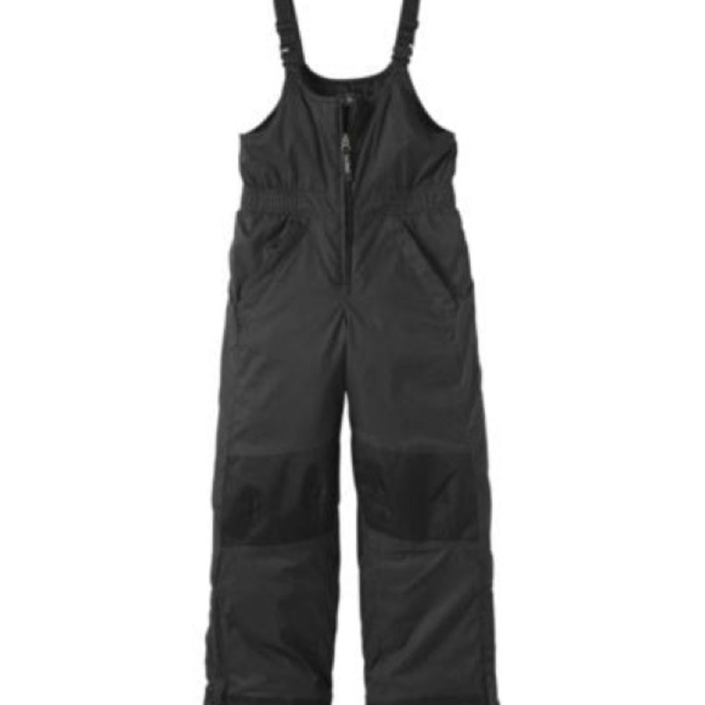LL Bean Kids Black Cold Buster Snow Bib Size 12